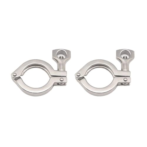 Beduan 3/4" Sanitary Tri Clamp, 304 Stainless Steel Single Pin Heavy Duty Tri Clamp Clover with Wing Nut for Ferrule TC Tube OD 3/4"(Pack of 2)