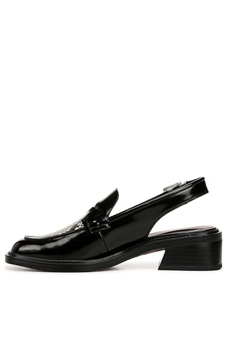Franco Sarto Womens Giada Slingback Loafer Black Gloss 10 M