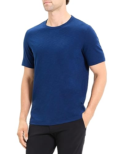 Theory Men's Essential Cosmos Slub Cotton Tee, Eclipse, Black, XS