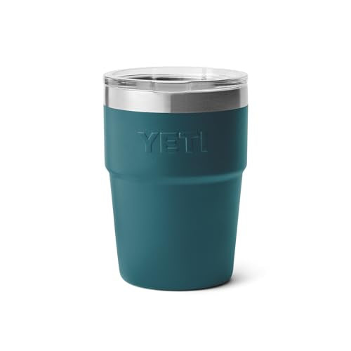 YETI Rambler 16 oz Stackable Tumbler, Vacuum Insulated, Stainless Steel with MagSlider Lid, Big Wave Blue