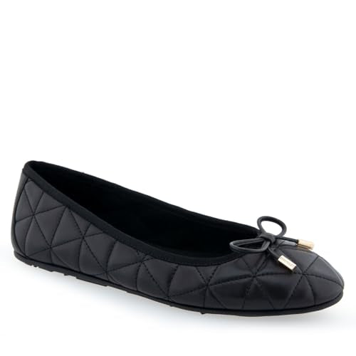 Aerosoles Women's PIA Ballet Flat, Black Quilted Leather, 9.5