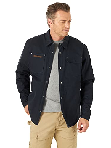 Wrangler Riggs Workwear Men's Tough Layers Twill Shirt Work Jacket, Dark Navy, Small