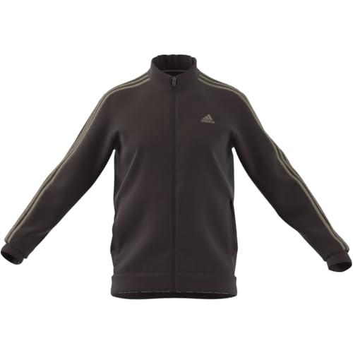 adidas Men's Essentials Warm-Up 3-Stripes Track Jacket, Shadow Brown