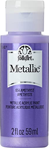 FolkArt Metallic Acrylic Craft Paint, Shimmering Steel 2 fl oz Premium Metallic Finish Paint, Perfect For Easy To Apply DIY Arts And Crafts, 36223