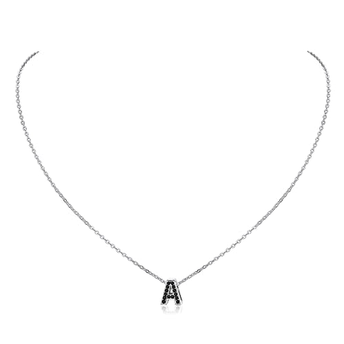 ChicSilver Initial Necklace for Women 925 Sterling Silver Women Necklace Dainty Tiny Cubic Zirconia CZ Letter W Initial Pendant Necklace Personalized Small Alphabet Jewelry Gifts