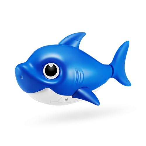 Robo Alive Junior Baby Shark New Silicon Fins Version Singing and Swimming Daddy Shark (Blue) by ZURU