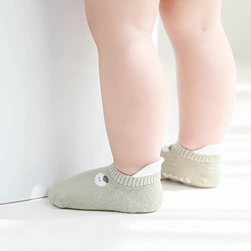 Baby Non-skid Socks with Grips Toddler Newborn Infant Non Slip Socks Anti-Slip Unisex Boy Girl Ankle Floor Socks (S(0-12 Months), Boy)