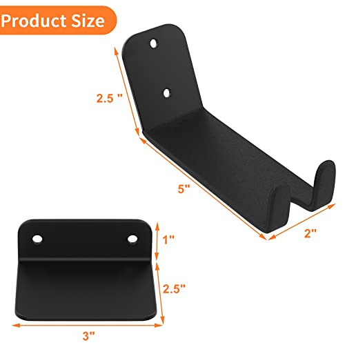 WALMANN 2 Pack Bike Pedal Hanger Wall Mount, Heavy Duty Horizontal Bike Rack for Garage Wall, Bike Display Stand for Home Holds Up to 70LBS