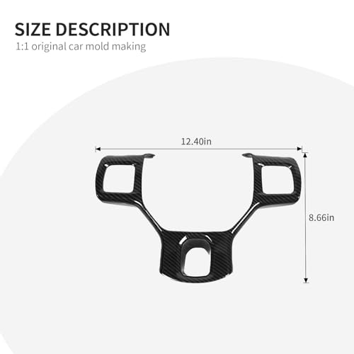 Linskip Steering Wheel Trim Compatible with Ram 1500 2010 2011 2012 2013 2014 2015 2016 2017 2018, Steering Wheel Cover for Ram Interior Accessories(Carbon Fiber Black)