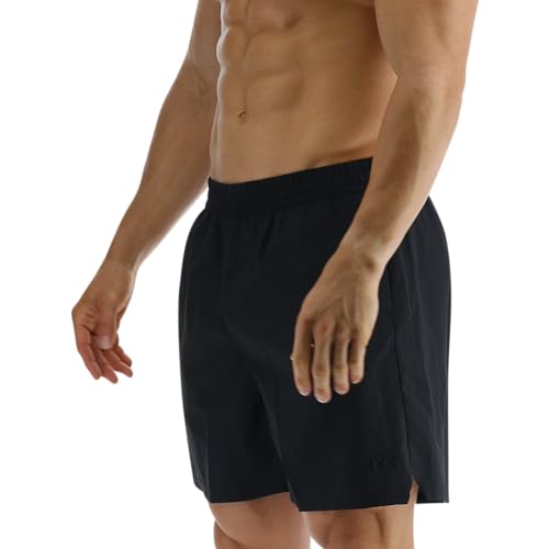 TYR Men's Standard Deck-X Swim Trunk Shorts, 6" Inseam, Black, Small