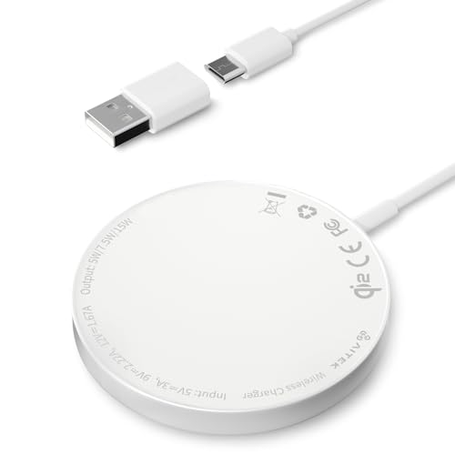 Magnetic 15W Wireless Charger, Qi2 Certified MagSafe Compatible Fast Wireless Charging Pad with 5ft Cable for iPhone Series AirPods