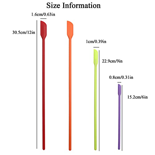 Beauty Spatula 4 PCS Makeup Spatula Mini Silicone for Cosmetics & Kitchen - 3 Sizes