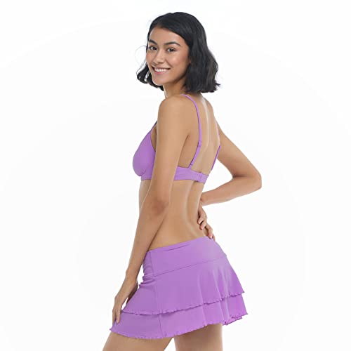 Body Glove Women's Standard Smoothies Lambada Solid Mesh Cover-Up Skirt Swimsuit, Loquat, Large