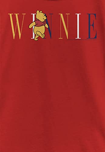 Disney Winnie Pooh Fashion Girl's Solid Crew Tee, Red, X-Small