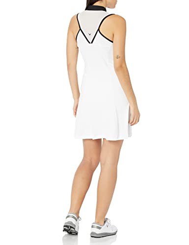 Callaway Women's Racer Back Sleeveless Flounce Dress, Brilliant White, X-Small