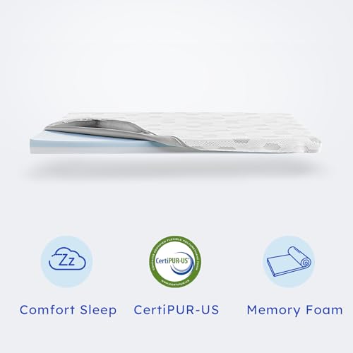 ELFXROS Waterproof Pack and Play Mattress Pad, Comfort Foam Pack N Play Mattresses Topper, Breathable Baby Playpen Mattresses, Playard Mattress for Pack and Play - Removable Washable Cover, 38"x26"x1"