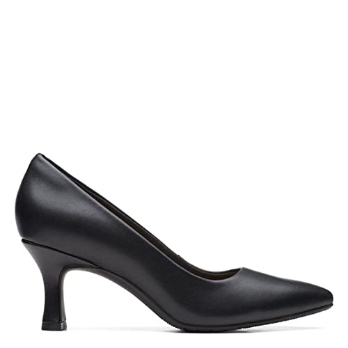 Clarks Women's Kataleyna Gem Pump, Black Leather, 8.5