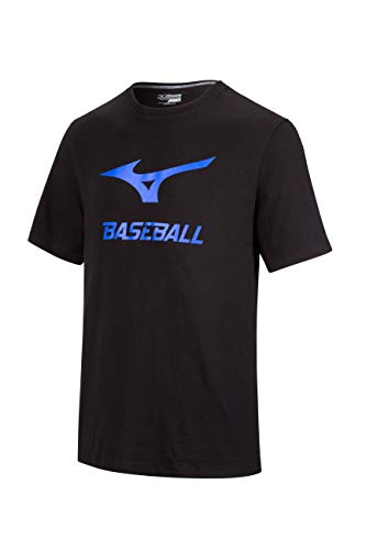 Mizuno Baseball Graphic Tee, Black, X-Small