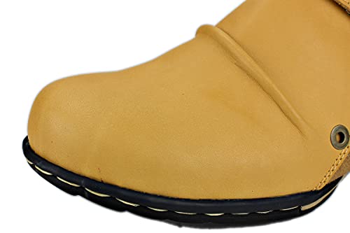 OSSTONE Moto Boots for Men Fashion Zipper-up Leather Chukka Boots Casual Shoes 5008-1-F-13 Beige