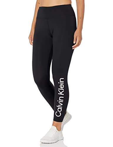 Calvin Klein Performance Women's Calvin Klein High Waist 7/8 Legging, Black with White Logo, X-Small