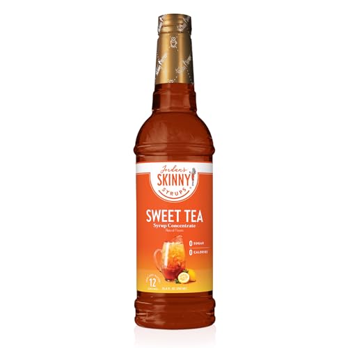 Jordan's Skinny Mixes Sugar Free Syrup, Sweet Tea Flavor, Flavored Water Enhancer, Drink Mix for Ice Tea, Lemonade & More, Zero Calorie Flavoring, Keto Friendly, 25.4 Fl Oz, 1 Pack