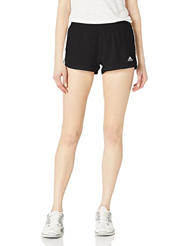 adidas Women's Plus Size Pacer 3-Stripes Woven Shorts, Grey/Black, 4X