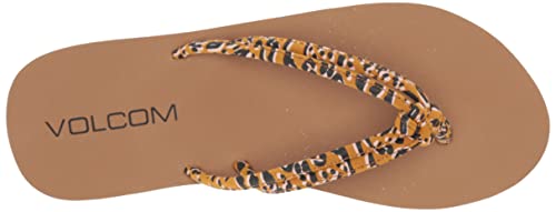 Volcom Girls Forever and Ever Sandal, Animal Print, 1 Big Kid