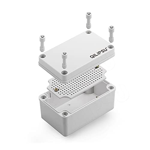 QILIPSU Outdoor Junction Box, IP67 Waterproof ABS Plastic Electrical Box, Clear Cover 175x125x100mm Project Box Weatherproof Enclosure (6.9"x4.9"x3.9" CC)