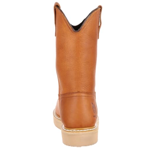 GEORGIA BOOT Wedge Steel Toe Pull On Work Boot, Barracuda Gold, Size 10(W)