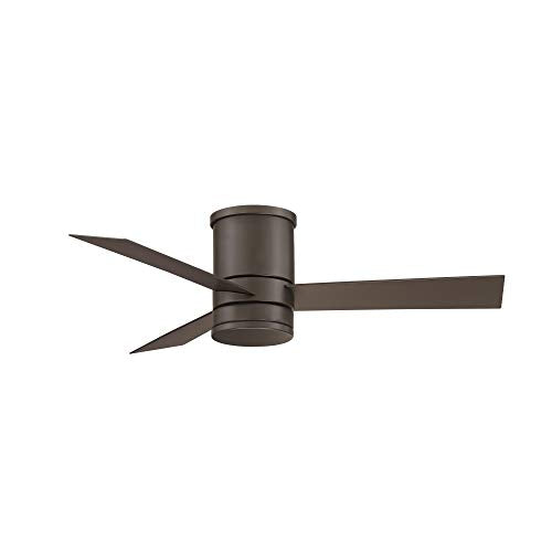 Axis Smart Indoor and Outdoor 3-Blade Flush Mount Ceiling Fan 52in Bronze with 3500K LED Light Kit and Remote Control works with Alexa, Google Assistant, Samsung Things, and iOS or Android App