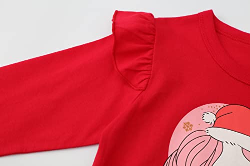 Baby Girls' Long-Sleeve Cotton Jersey Tunic T-Shirts Unicorn Graphic Winter Casual Crewneck Pink White Tunic Tops Tee Shirts Sets 3 Pack 12 Months