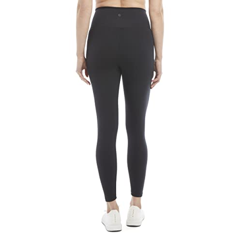 Danskin Women's Crossover Waist 7/8 Legging, Black Salt