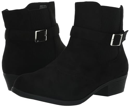 AVENUE Women's Cloudwalkers Wide FIT Ankle Boot Keegan Fashion, Black, 7