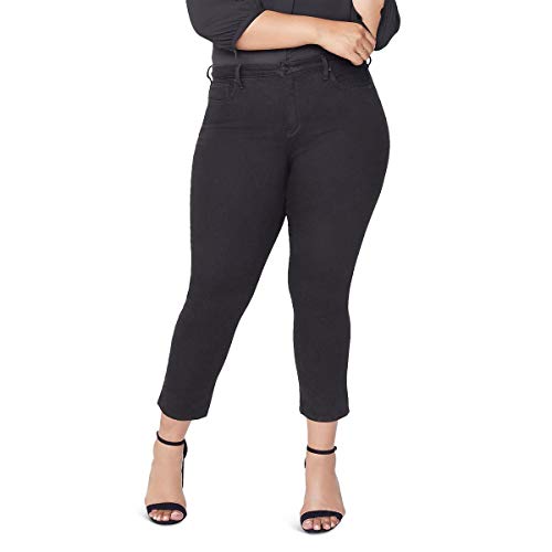 NYDJ womens Plus Size Sheri Slim Pants | Sure Stretch Denim Slimming & Flattering Fit jeans, Black, 14 US