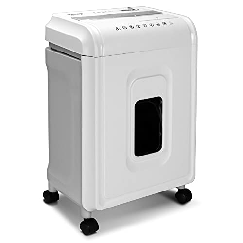 Aurora AU1262XA Anti-Jam 12-Sheet Crosscut Paper and CD/Credit Card Shredder, White/Gray