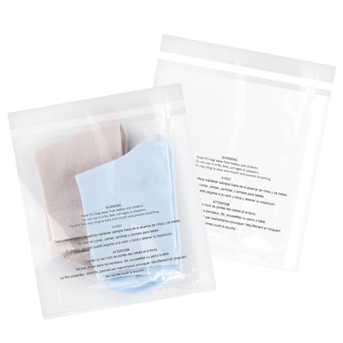 iMailer - 200 Pcs - 6" x 9", Clear Poly Bags with Suffocation Warning Self Seal 1.6 Mil for A7 A8 A9 Cards & Envelopes, Bakery, Cookies, Candies-Permanent Glue