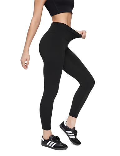 Orolay Women's High Waisted Leggings - Naked Feeling 7/8 Tights Buttery Soft Yoga Running Workout Pants Black X-Small