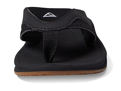 Reef Kids Boys Sandals, Kids Fanning, Black/Silver, 1