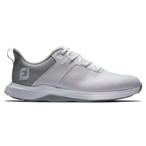 FootJoy Men's Prolite Golf Shoe, White/Light Grey/Grey, 9 X-Wide