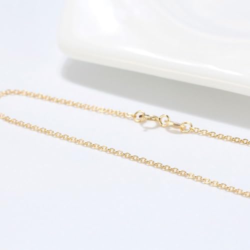 PINKPIN S925 Sterling Silver Necklace - Twisted Rope Chain with 1.2mm Thickness, Unisex Design, Italian Craftsmanship, Simple and Fashionable, Versatile Neckchain (16IN, Gold)