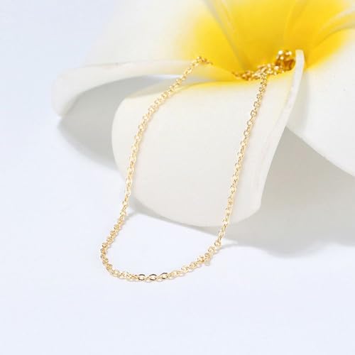 PINKPIN S925 Sterling Silver Necklace - Twisted Rope Chain with 1.2mm Thickness, Unisex Design, Italian Craftsmanship, Simple and Fashionable, Versatile Neckchain (16IN, Gold)