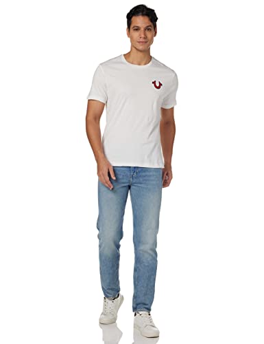 True Religion Men's Buddha Logo Crew Neck Tee, White, X-Large
