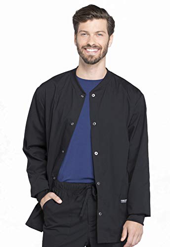 Cherokee Men's Medical Scrub Jacket Snap Front with Long Sleeve WW360, S, Grape