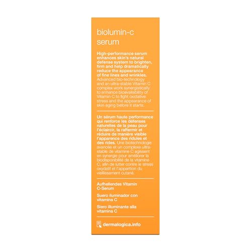 Dermalogica Biolumin-C Serum, Vitamin C Dark Spot Serum for Face with Peptide and AHA - Exfoliates and Reduces Sign of Skin Aging, 1 Fl Oz