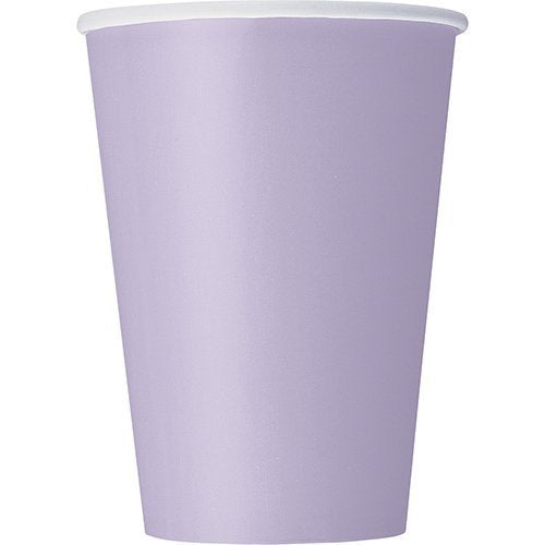 Lavender Solid Paper Cups - 12 oz. (Pack of 10) - Elegant & Eco-Friendly Party Drinkware - Perfect for Birthdays, Showers, & Special Celebrations