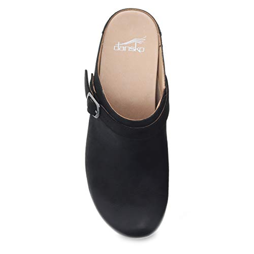 Dansko Women's Berry Slip-On Clogs - Black Burnished Nubuck - Memory Foam - Size 4.5-5 M US