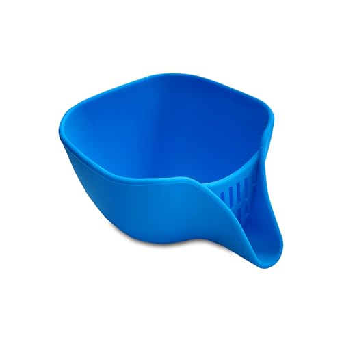 Egouhome Drain Basket Strainer Silicone with Spout,Multifunctional Drain Basket with Spout,Silicone Strainer Basket for Washing Vegetables and Fruits,Food Strainer Basket for Food,Pasta,Blue