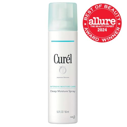 Curel Japanese Skin Care Deep Moisture Spray, Spray on Moisturizer for Dry Skin, Face Hydrating Spray with Ceramides, 5 Oz