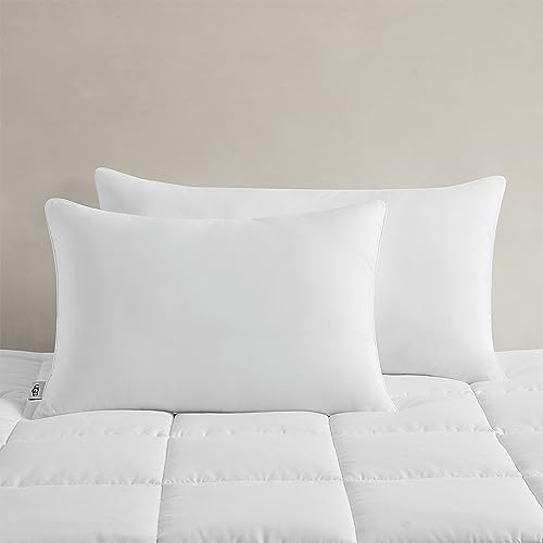 UGG 32238 Aimee Standard Basic Cooling Technology Bed Pillow and Sham Cover for Twin Full Queen Size Hypoallergenic Down Alternative Machine Washable Bedding Pillows, Standard, White, 20X28 inch