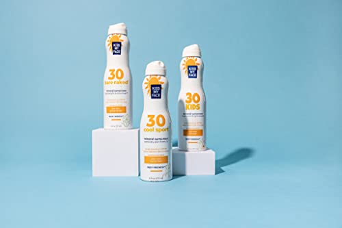 Kiss My Face Kids Mineral Continous Spray SPF 30, Water-Resistant Mineral Spray, Air Powered Sunscreen Spray For Kids, Reef-Friendly & Cruelty-Free, 6 fl Oz Spray Can (Packaging May Vary)